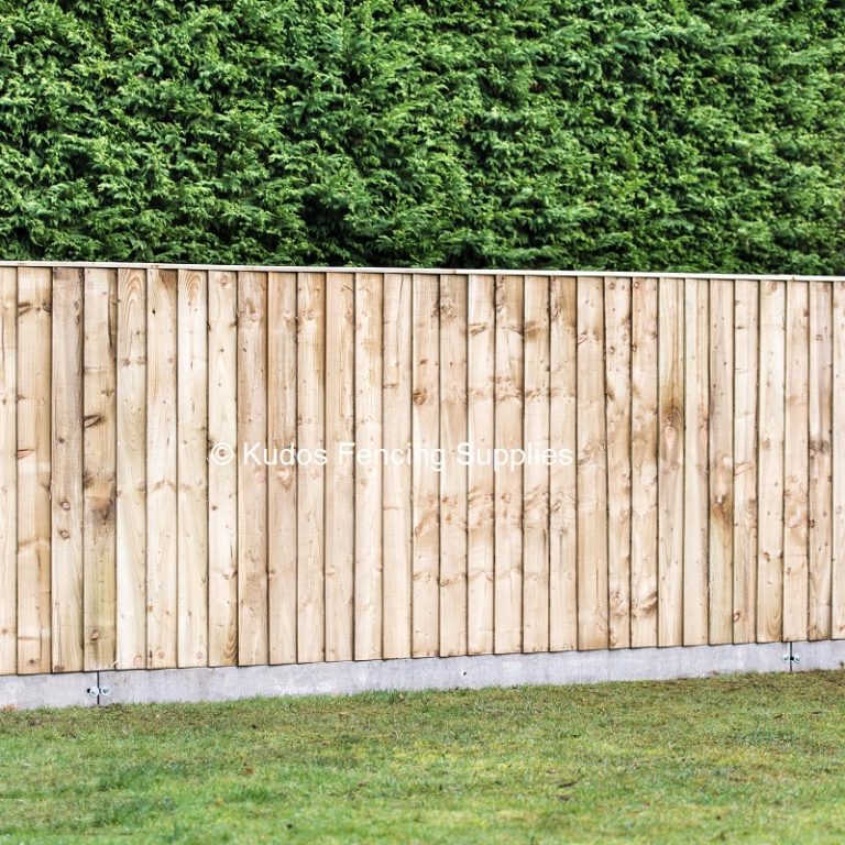 Closed board fencing with concrete posts and concrete gravel boards