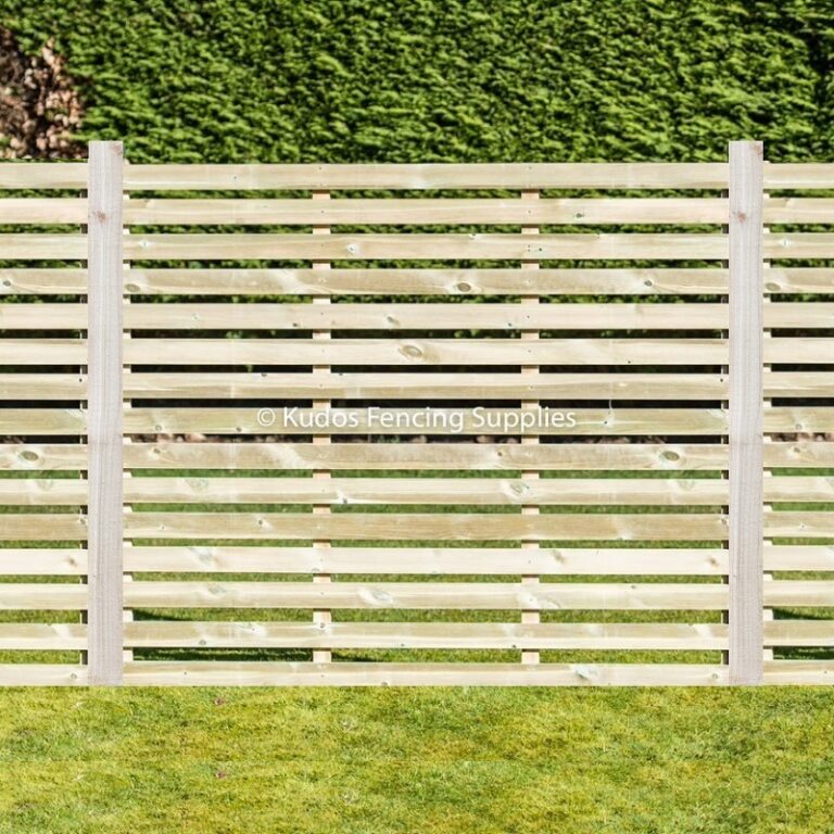 Contemporary fence panel with timber posts