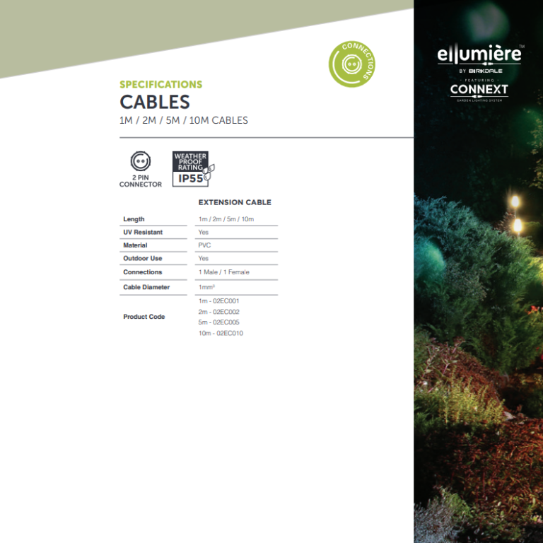 garden lights cable spec