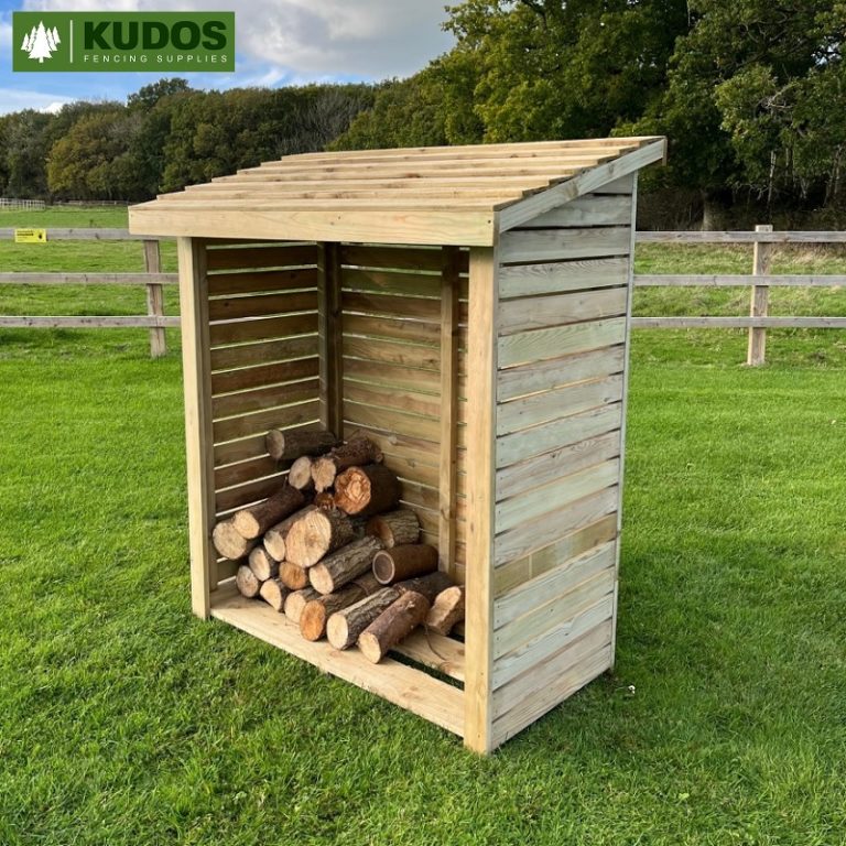 Slatted Garden Log Store