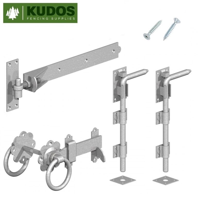 adjustable hinge and latch set for double gates