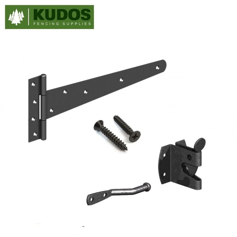 Black gate hinge and catch set