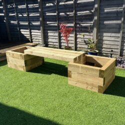 Raised bed kit with seating bench